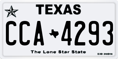 TX license plate CCA4293