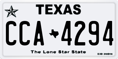 TX license plate CCA4294