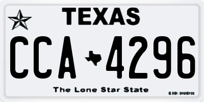 TX license plate CCA4296