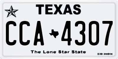 TX license plate CCA4307