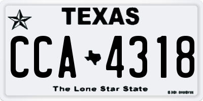 TX license plate CCA4318