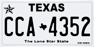 TX license plate CCA4352