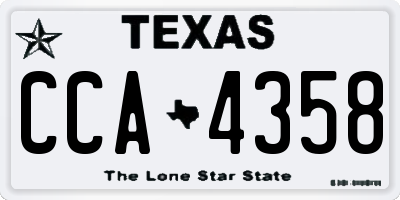 TX license plate CCA4358