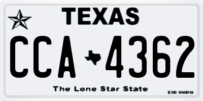 TX license plate CCA4362