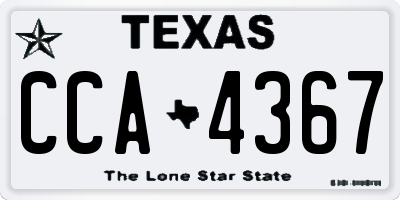 TX license plate CCA4367