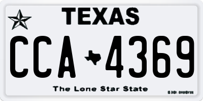 TX license plate CCA4369