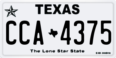 TX license plate CCA4375