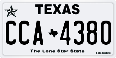 TX license plate CCA4380