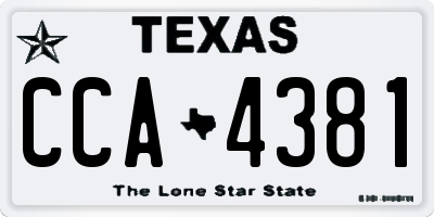 TX license plate CCA4381