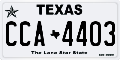 TX license plate CCA4403
