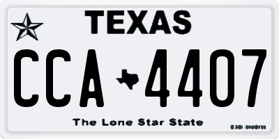 TX license plate CCA4407