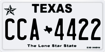 TX license plate CCA4422