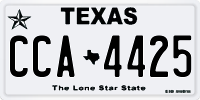 TX license plate CCA4425