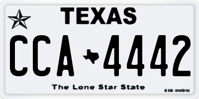 TX license plate CCA4442