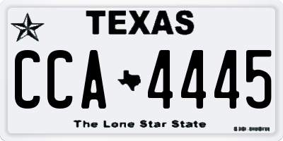 TX license plate CCA4445