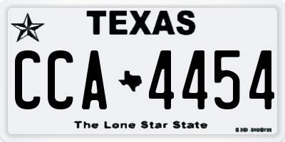 TX license plate CCA4454