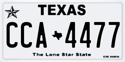 TX license plate CCA4477