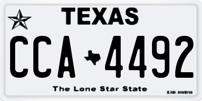 TX license plate CCA4492