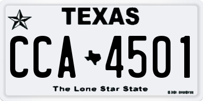 TX license plate CCA4501
