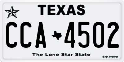 TX license plate CCA4502