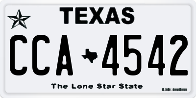 TX license plate CCA4542