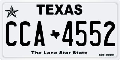 TX license plate CCA4552