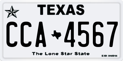 TX license plate CCA4567