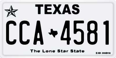 TX license plate CCA4581