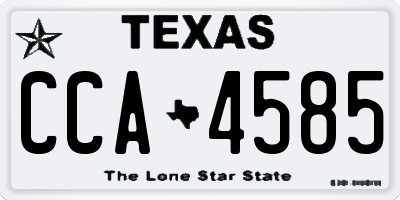 TX license plate CCA4585