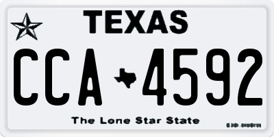 TX license plate CCA4592