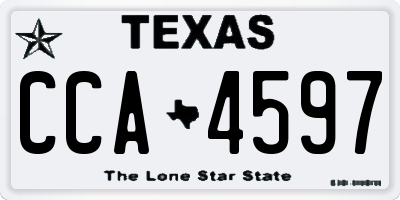TX license plate CCA4597