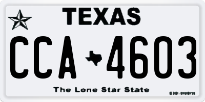 TX license plate CCA4603