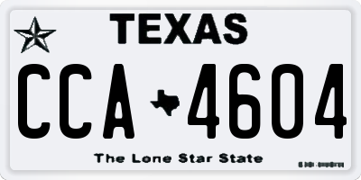 TX license plate CCA4604