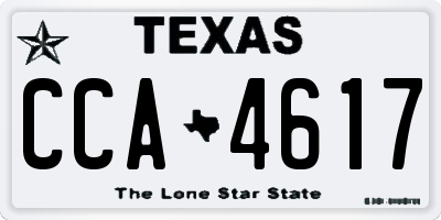 TX license plate CCA4617