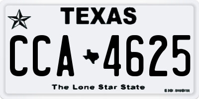 TX license plate CCA4625