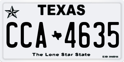 TX license plate CCA4635
