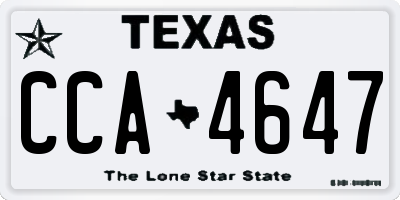 TX license plate CCA4647