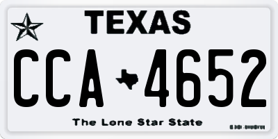 TX license plate CCA4652