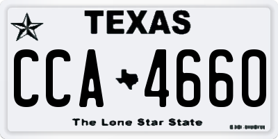 TX license plate CCA4660
