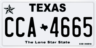 TX license plate CCA4665