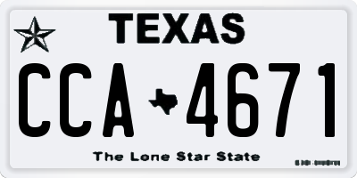 TX license plate CCA4671