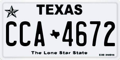 TX license plate CCA4672