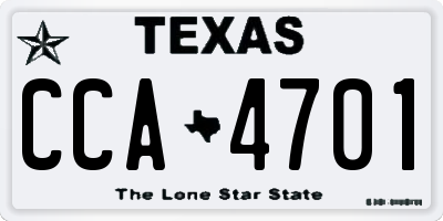 TX license plate CCA4701