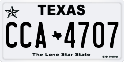 TX license plate CCA4707
