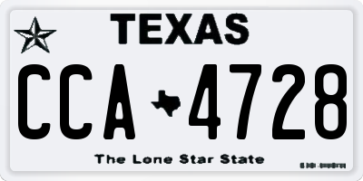 TX license plate CCA4728