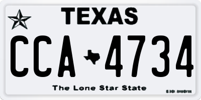 TX license plate CCA4734