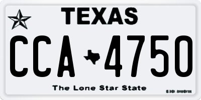 TX license plate CCA4750