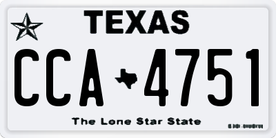 TX license plate CCA4751