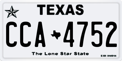 TX license plate CCA4752