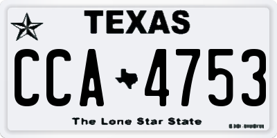 TX license plate CCA4753